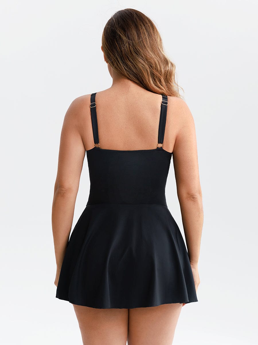 Vormgevend Badpak met Rokje & Mesh Detail