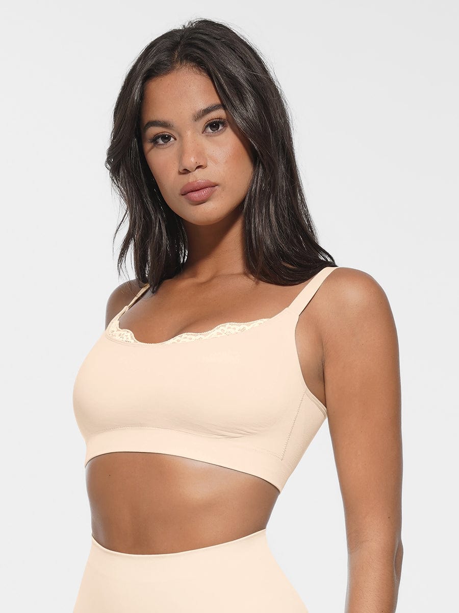 Monavida Soft Lace BH in donker roze — zij-aanzicht